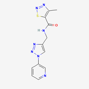 4-methyl-N-((1-(pyridin-3-yl)-1H-1,2,3-triazol-4-yl)methyl)-1,2,3-thiadiazole-5-carboxamide