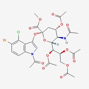 molecular formula C30H34BrClN2O14 B2882973 (1S,2S)-1-((2R,3R,4S,6S)-3-acetamido-4-acetoxy-6-((1-acetyl-5-bromo-4-chloro-1H-indol-3-yl)oxy)-6-(methoxycarbonyl)tetrahydro-2H-pyran-2-yl)propane-1,2,3-triyl triacetate CAS No. 153248-53-4