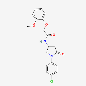 N-(1-(4-chlorophenyl)-5-oxopyrrolidin-3-yl)-2-(2-methoxyphenoxy)acetamide