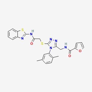 molecular formula C25H22N6O3S2 B2882987 N-((5-((2-(benzo[d]thiazol-2-ylamino)-2-oxoethyl)thio)-4-(2,5-dimethylphenyl)-4H-1,2,4-triazol-3-yl)methyl)furan-2-carboxamide CAS No. 310450-63-6