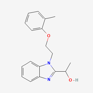molecular formula C18H20N2O2 B2883006 1-{1-[2-(2-methylphenoxy)ethyl]-1H-benzimidazol-2-yl}ethanol CAS No. 615279-91-9