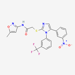 N-(5-methylisoxazol-3-yl)-2-((5-(3-nitrophenyl)-1-(3-(trifluoromethyl)phenyl)-1H-imidazol-2-yl)thio)acetamide