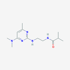 molecular formula C13H23N5O B2883008 N-(2-((4-(dimethylamino)-6-methylpyrimidin-2-yl)amino)ethyl)isobutyramide CAS No. 1203114-36-6