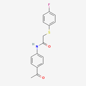 molecular formula C16H14FNO2S B2883012 N-(4-acetylphenyl)-2-[(4-fluorophenyl)sulfanyl]acetamide CAS No. 693804-07-8