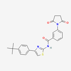 molecular formula C24H23N3O3S B2883013 N-(4-(4-(叔丁基)苯基)噻唑-2-基)-3-(2,5-二氧代吡咯烷-1-基)苯甲酰胺 CAS No. 477280-67-4