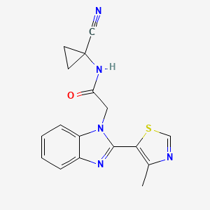 molecular formula C17H15N5OS B2883031 N-(1-Cyanocyclopropyl)-2-[2-(4-methyl-1,3-thiazol-5-yl)benzimidazol-1-yl]acetamide CAS No. 1385424-12-3