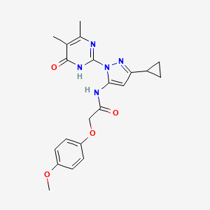 N-(3-cyclopropyl-1-(4,5-dimethyl-6-oxo-1,6-dihydropyrimidin-2-yl)-1H-pyrazol-5-yl)-2-(4-methoxyphenoxy)acetamide