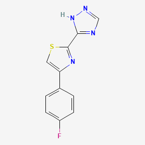 molecular formula C11H7FN4S B2883043 3-[4-(4-fluorophenyl)-1,3-thiazol-2-yl]-4H-1,2,4-triazole CAS No. 1283571-91-4
