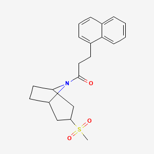 molecular formula C21H25NO3S B2883045 1-((1R,5S)-3-(methylsulfonyl)-8-azabicyclo[3.2.1]octan-8-yl)-3-(naphthalen-1-yl)propan-1-one CAS No. 1705664-97-6