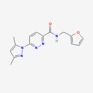 molecular formula C15H15N5O2 B2883048 6-(3,5-dimethyl-1H-pyrazol-1-yl)-N-(furan-2-ylmethyl)pyridazine-3-carboxamide CAS No. 1351618-48-8