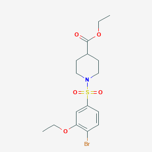 molecular formula C16H22BrNO5S B288305 Ethyl 1-[(4-bromo-3-ethoxyphenyl)sulfonyl]-4-piperidinecarboxylate 