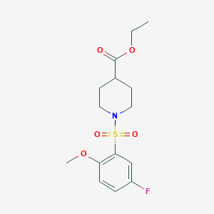 molecular formula C15H20FNO5S B288306 Ethyl 1-[(5-fluoro-2-methoxyphenyl)sulfonyl]-4-piperidinecarboxylate 