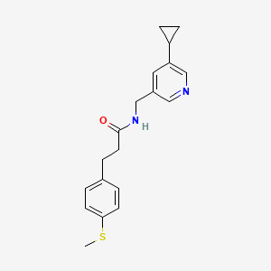 molecular formula C19H22N2OS B2883080 N-((5-cyclopropylpyridin-3-yl)methyl)-3-(4-(methylthio)phenyl)propanamide CAS No. 2034569-29-2