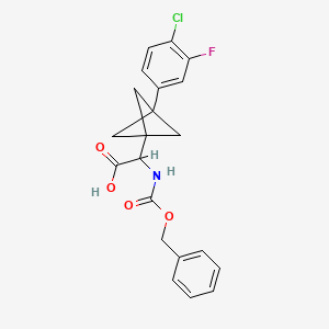 2-[3-(4-Chloro-3-fluorophenyl)-1-bicyclo[1.1.1]pentanyl]-2-(phenylmethoxycarbonylamino)acetic acid