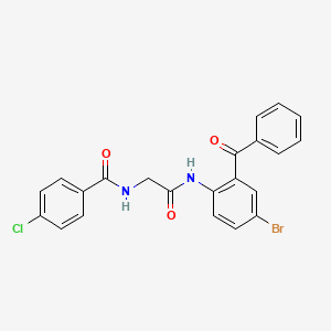 molecular formula C22H16BrClN2O3 B2883087 N-[(2-Benzoyl-4-bromo-phenylcarbamoyl)-methyl]-4-chloro-benzamide CAS No. 312734-26-2