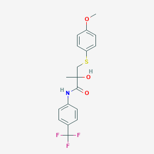 2-hydroxy-3-[(4-methoxyphenyl)sulfanyl]-2-methyl-N-[4-(trifluoromethyl)phenyl]propanamide