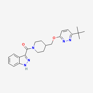 molecular formula C22H27N5O2 B2883104 [4-[(6-Tert-butylpyridazin-3-yl)oxymethyl]piperidin-1-yl]-(1H-indazol-3-yl)methanone CAS No. 2320825-93-0