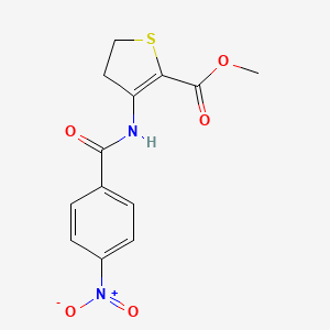 molecular formula C13H12N2O5S B2883116 Methyl 3-(4-nitrobenzamido)-4,5-dihydrothiophene-2-carboxylate CAS No. 392243-00-4