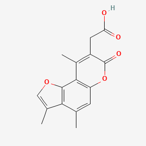 molecular formula C16H14O5 B2883126 (3,4,9-trimethyl-7-oxo-7H-furo[2,3-f]chromen-8-yl)acetic acid CAS No. 853892-48-5