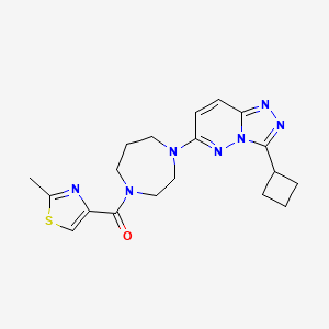 molecular formula C19H23N7OS B2883127 [4-(3-Cyclobutyl-[1,2,4]triazolo[4,3-b]pyridazin-6-yl)-1,4-diazepan-1-yl]-(2-methyl-1,3-thiazol-4-yl)methanone CAS No. 2379952-63-1