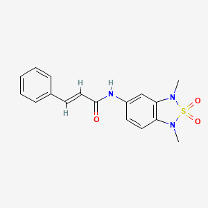molecular formula C17H17N3O3S B2883130 N-(1,3-dimethyl-2,2-dioxido-1,3-dihydrobenzo[c][1,2,5]thiadiazol-5-yl)cinnamamide CAS No. 2035018-30-3