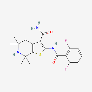 molecular formula C19H21F2N3O2S B2883136 2-(2,6-Difluorobenzamido)-5,5,7,7-tetramethyl-4,5,6,7-tetrahydrothieno[2,3-c]pyridine-3-carboxamide CAS No. 887899-51-6