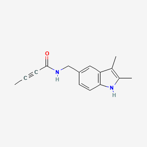 molecular formula C15H16N2O B2883144 N-[(2,3-Dimethyl-1H-indol-5-yl)methyl]but-2-ynamide CAS No. 2411308-29-5