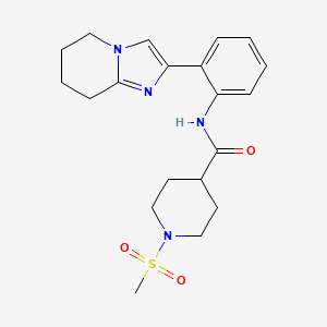molecular formula C20H26N4O3S B2883150 1-(methylsulfonyl)-N-(2-(5,6,7,8-tetrahydroimidazo[1,2-a]pyridin-2-yl)phenyl)piperidine-4-carboxamide CAS No. 2034610-80-3