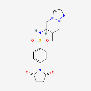 4-(2,5-dioxopyrrolidin-1-yl)-N-(3-methyl-1-(1H-1,2,3-triazol-1-yl)butan-2-yl)benzenesulfonamide