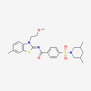 molecular formula C25H31N3O4S2 B2883154 (Z)-4-((3,5-dimethylpiperidin-1-yl)sulfonyl)-N-(3-(2-methoxyethyl)-6-methylbenzo[d]thiazol-2(3H)-ylidene)benzamide CAS No. 864974-98-1