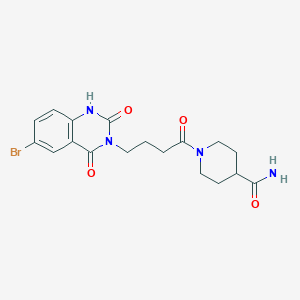 1-[4-(6-bromo-2,4-dioxo-1H-quinazolin-3-yl)butanoyl]piperidine-4-carboxamide