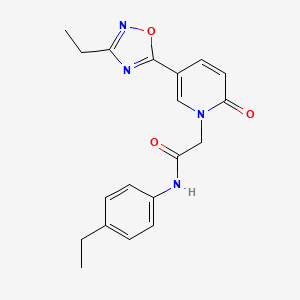 molecular formula C19H20N4O3 B2883158 2-(5-(3-ethyl-1,2,4-oxadiazol-5-yl)-2-oxopyridin-1(2H)-yl)-N-(4-ethylphenyl)acetamide CAS No. 1251620-60-6