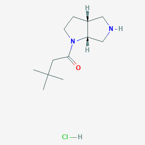molecular formula C12H23ClN2O B2883178 1-[(3Ar,6aR)-3,3a,4,5,6,6a-hexahydro-2H-pyrrolo[2,3-c]pyrrol-1-yl]-3,3-dimethylbutan-1-one;hydrochloride CAS No. 1989638-14-3