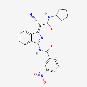 molecular formula C23H19N5O4 B2883186 (Z)-N-(1-(1-cyano-2-(cyclopentylamino)-2-oxoethylidene)-1H-isoindol-3-yl)-3-nitrobenzamide CAS No. 892624-11-2