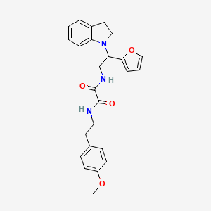 molecular formula C25H27N3O4 B2883187 N1-(2-(furan-2-yl)-2-(indolin-1-yl)ethyl)-N2-(4-methoxyphenethyl)oxalamide CAS No. 898416-36-9