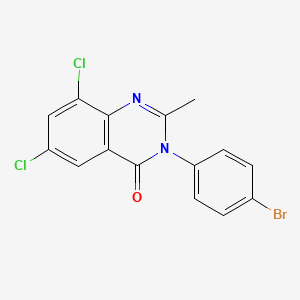 molecular formula C15H9BrCl2N2O B2883188 3-(4-溴苯基)-6,8-二氯-2-甲基-3H-喹唑啉-4-酮 CAS No. 299928-87-3