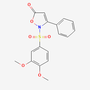 molecular formula C17H15NO6S B2883202 2-[(3,4-dimethoxyphenyl)sulfonyl]-3-phenyl-5(2H)-isoxazolone CAS No. 303987-10-2
