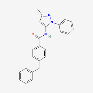 molecular formula C24H21N3O B2883206 4-benzyl-N-(3-methyl-1-phenyl-1H-pyrazol-5-yl)benzamide CAS No. 1203228-78-7