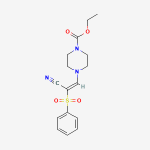 (E)-ethyl 4-(2-cyano-2-(phenylsulfonyl)vinyl)piperazine-1-carboxylate