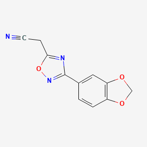 molecular formula C11H7N3O3 B2883223 [3-(1,3-Benzodioxol-5-yl)-1,2,4-oxadiazol-5-yl]acetonitrile CAS No. 919744-08-4