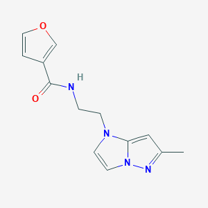 molecular formula C13H14N4O2 B2883235 N-(2-(6-甲基-1H-咪唑并[1,2-b]吡唑-1-基)乙基)呋喃-3-甲酰胺 CAS No. 2034634-51-8