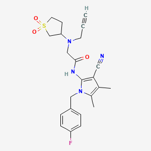 N-{3-cyano-1-[(4-fluorophenyl)methyl]-4,5-dimethyl-1H-pyrrol-2-yl}-2-[(1,1-dioxo-1lambda6-thiolan-3-yl)(prop-2-yn-1-yl)amino]acetamide