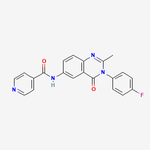 N-(3-(4-fluorophenyl)-2-methyl-4-oxo-3,4-dihydroquinazolin-6-yl)isonicotinamide