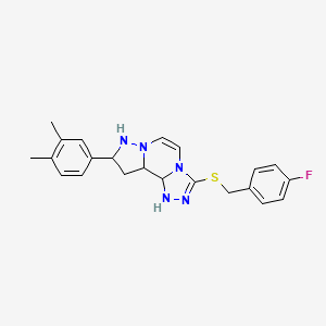 11-(3,4-Dimethylphenyl)-5-{[(4-fluorophenyl)methyl]sulfanyl}-3,4,6,9,10-pentaazatricyclo[7.3.0.0^{2,6}]dodeca-1(12),2,4,7,10-pentaene