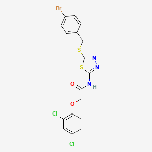 molecular formula C17H12BrCl2N3O2S2 B2883243 N-[5-[(4-bromophenyl)methylsulfanyl]-1,3,4-thiadiazol-2-yl]-2-(2,4-dichlorophenoxy)acetamide CAS No. 392302-66-8