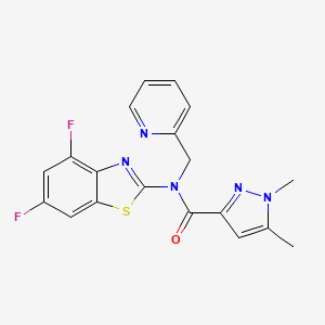 N-(4,6-difluorobenzo[d]thiazol-2-yl)-1,5-dimethyl-N-(pyridin-2-ylmethyl)-1H-pyrazole-3-carboxamide