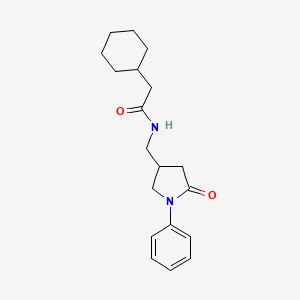 2-cyclohexyl-N-((5-oxo-1-phenylpyrrolidin-3-yl)methyl)acetamide