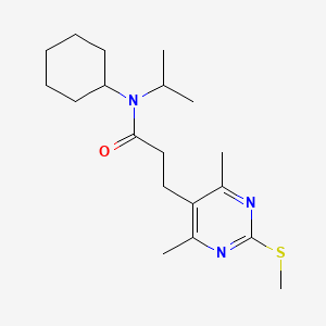 molecular formula C19H31N3OS B2883247 N-cyclohexyl-3-[4,6-dimethyl-2-(methylsulfanyl)pyrimidin-5-yl]-N-(propan-2-yl)propanamide CAS No. 1252195-02-0