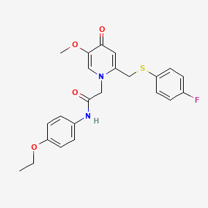 molecular formula C23H23FN2O4S B2883248 N-(4-ethoxyphenyl)-2-(2-(((4-fluorophenyl)thio)methyl)-5-methoxy-4-oxopyridin-1(4H)-yl)acetamide CAS No. 920201-67-8
