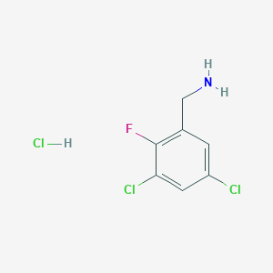 molecular formula C7H7Cl3FN B2883259 (3,5-Dichloro-2-fluorophenyl)methanamine hydrochloride CAS No. 2089256-08-4